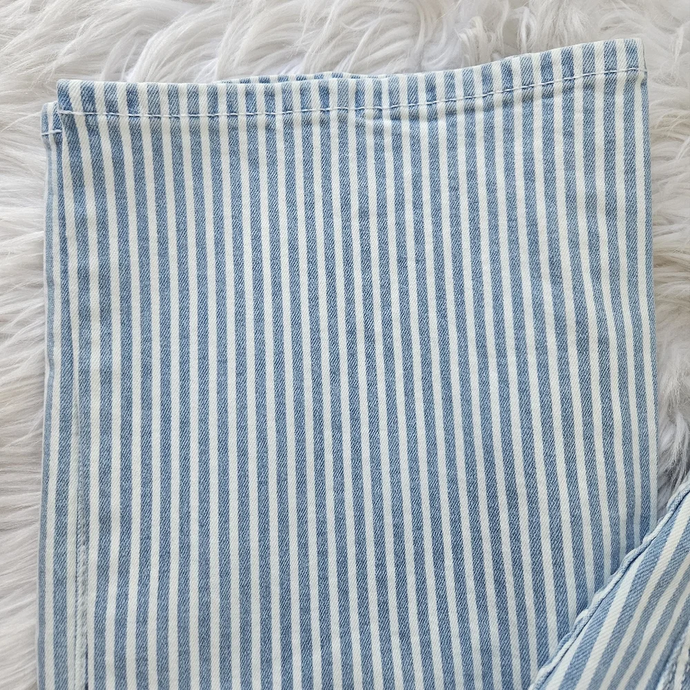 NWT DL1961 'Bridget' Striped Boot High Rise Cropped Jean, Instasculpt Size 32